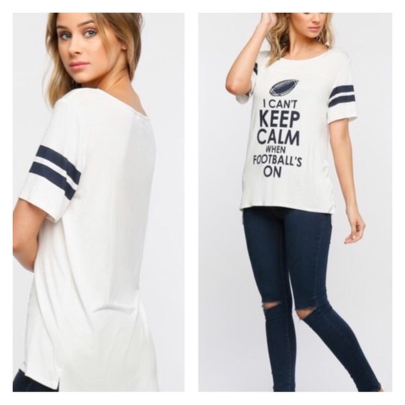 Navy and White Football Fan Shirt - Picture 2 of 3